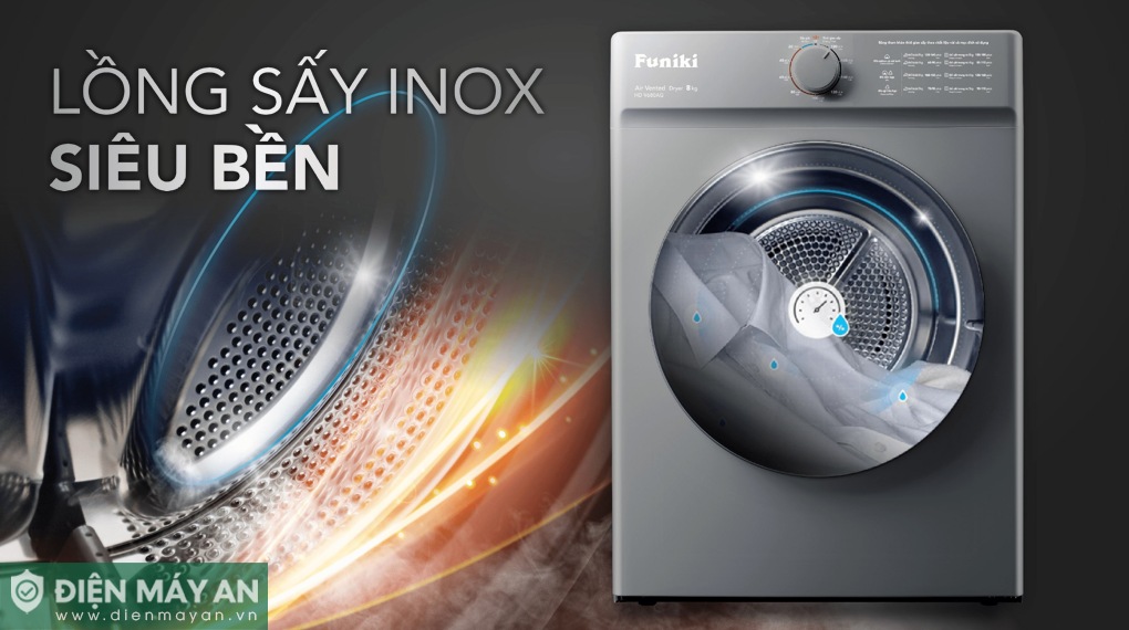 Máy sấy thông hơi Funiki 8 kg HD V680AG
